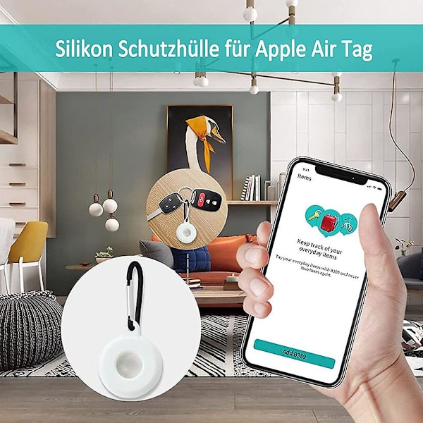 3 kpl Apple AirTag pehmeälle cover , avainnipun koukulla, turva- ja katoamissuojalla, minihelposti kuljettava anti-scratch ihosuoja C Transparent