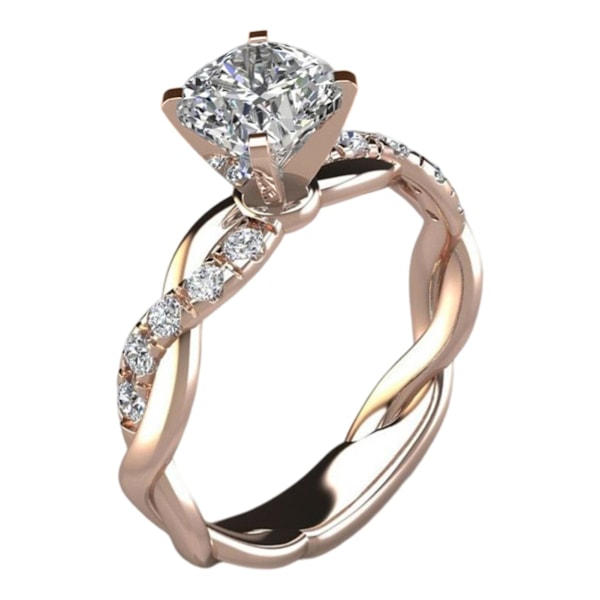 Vielsesring snoet funklende high-end Big Rhinestone Knuckle Circlet kvindesmykker Rose Gold US 10