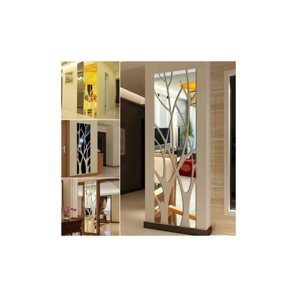 Heminredning Akryl Stereo Mirror Branch 3D Wall Sticker (silver 100*28cm) för hem- och trädgårdsdekoration