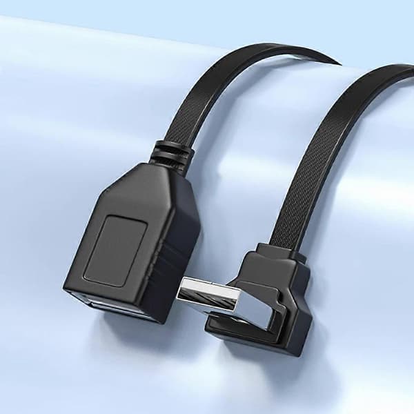 USB 2.0 Han til Hun Opladningsdataforlængerkabel til Jævne Dataflows 10cm bend up