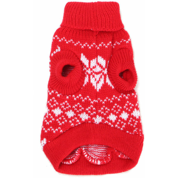 Hundetøj strik sweater frakke vinterrød L,
