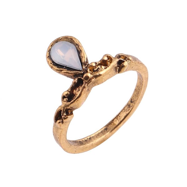 7 stk Vintage Kvinner Hule Carving Lotus Flower Waterdrop Knuckle Midi Ringer Sett Rose Gold