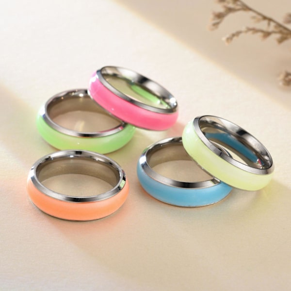 Enkel mode unisex lysende ensfarvede glødende ring smykketilbehør Green US 8