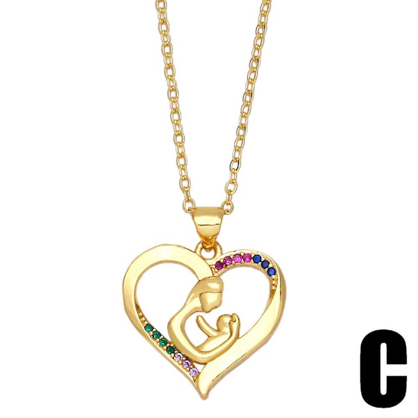 Halsband present till mamma Zircon Heart Stud Modesmycken Ac8409 B