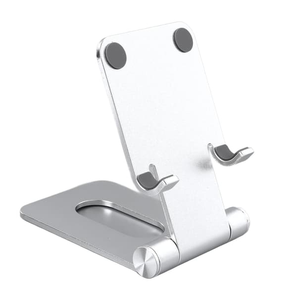 Sammenleggbart telefonstativ i aluminiumslegering, sølv, skrivebordsholder
