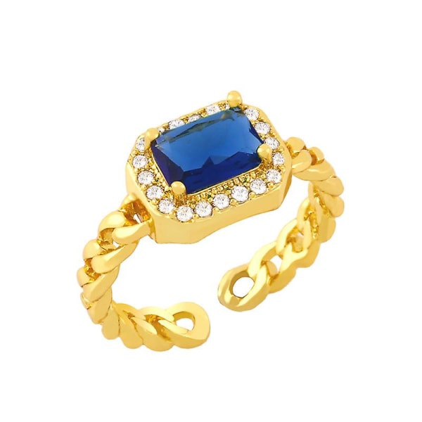 Ring Vintage Zircon Metallic Element Modesmykker Ac9501 Red