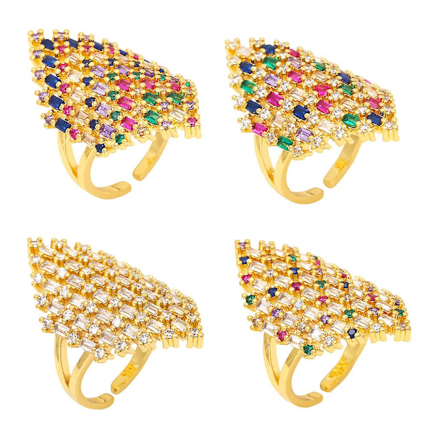 Ring Vintage Zircon Geometry Stud Modesmycken Ac9251 C