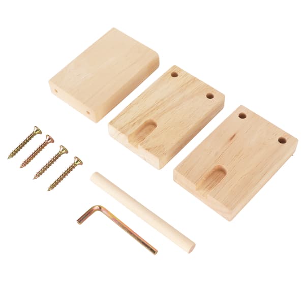 Garnholder i tre, 13 cm lang, solid, glatt, roterbar, enkel montering, garndispenser for hekling, strikking og søm