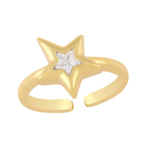 Ring Vintage Zircon Star Fashion smykker Ac10812 Red