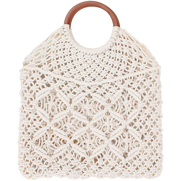 Mesh ihålig vävd väska white
