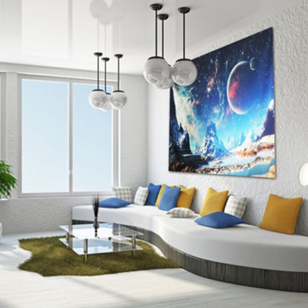 02 200*150cm Kort plysjteppe Starry Galaxy Cloth Hengende Realistisk 3D Vegghengende Tapet Home Decoration