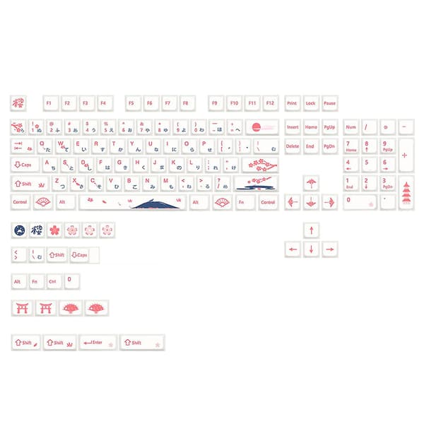 130 taster Pbt Keycaps Xda profil farvesublimerede personlige piger lyserøde Sakura Keycap
