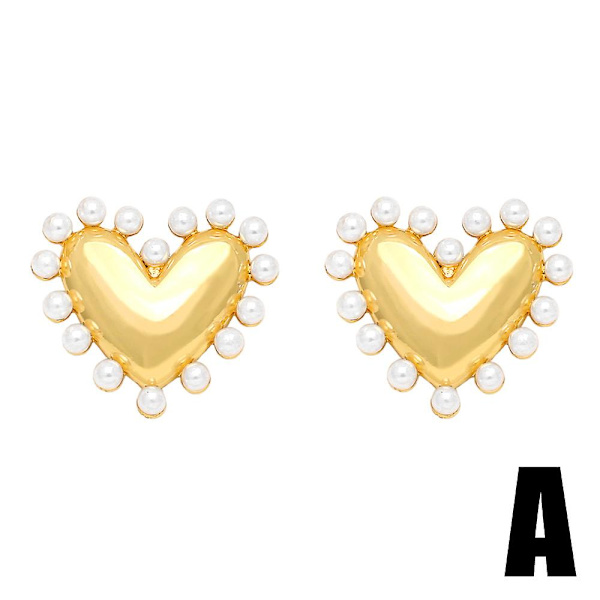 Örhängen Vintage Zircon Heart Stud Modesmycken Ac9429 A
