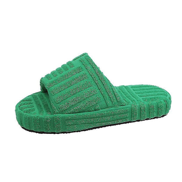 Naisten Talvi Lämmin Fluff Slip On Tossut Litteät Sliders Kengät Green 41