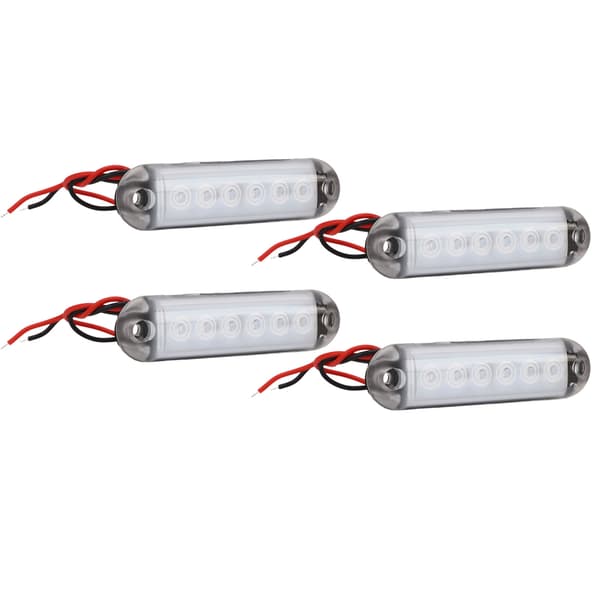 4 stk. LED interiør sidemarkeringslys 12V Stabilt PC-materiale for bobiler, skip og yachter
