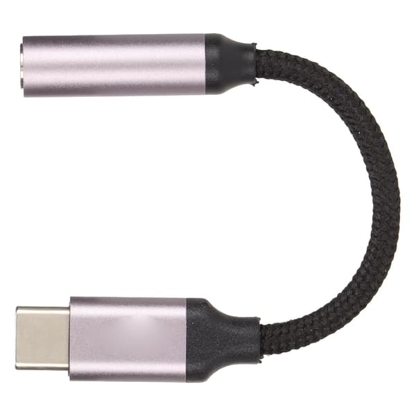 USB C til 3,5 mm lydkabeladapter med musikk, samtale og ledningskontroll