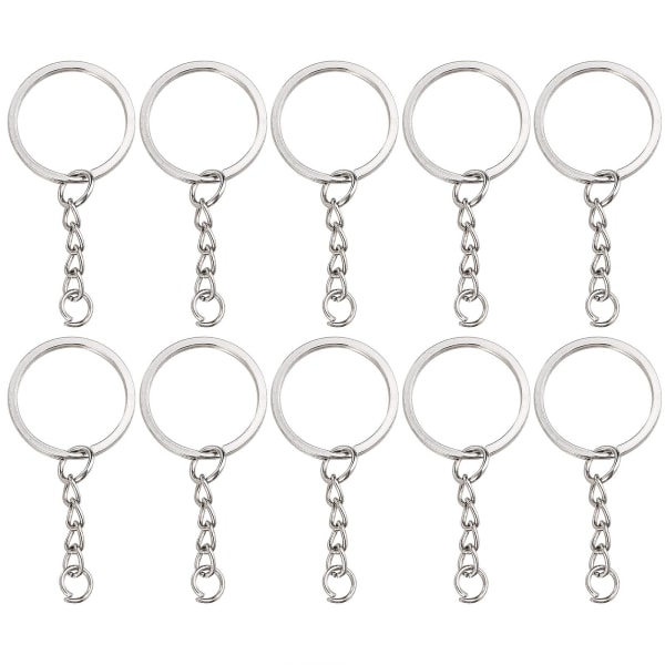 Nøkkelring i rustfritt stål Office Keys Attachment Open Jump Keychain Charm Silver