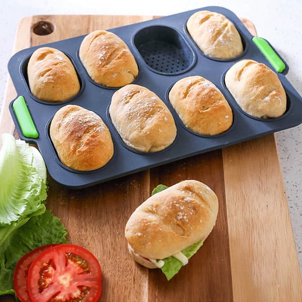 8 Rums Silikone Baguette Bageform Non-stick Perforeret Franskbrødsform Køkkenbageværktøj