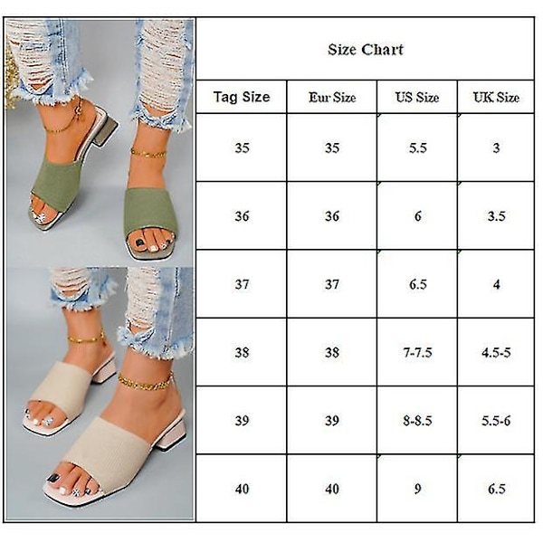 Naisten paksut kantapäätossut kesän casual Sliders-kenkien päällä Beige 36