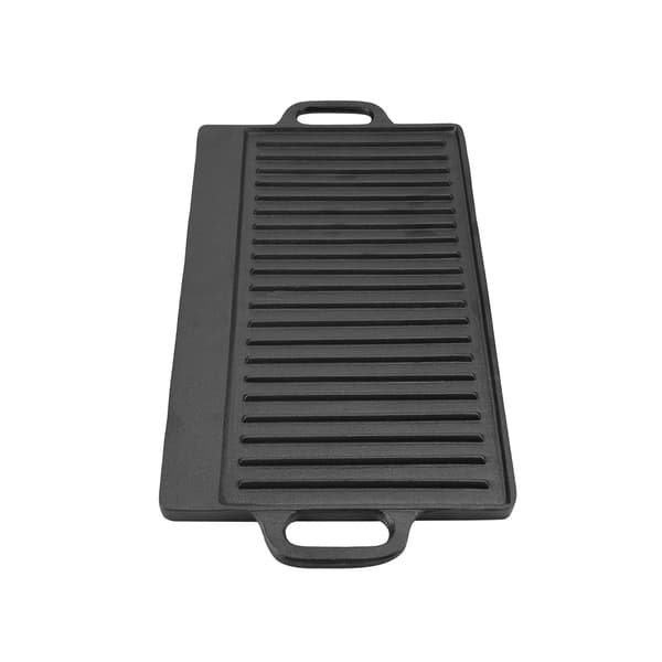Dobbeltsidig non-stick støpejernsgrillpanne for baking og matlaging