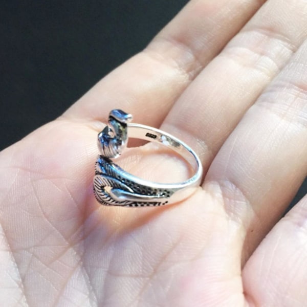 Unisex Retro Säädettävä Phoenix Shape Lanka Neuletarvike Open Finger Ring