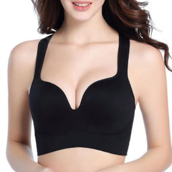 Naisten harjoittelu Jooga Kuntosali Urheilu Fitness Push Up Bra Black L