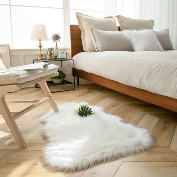 Ashler Ultra Soft tekolampaiden turkismatto Valkoinen pörröinen matto makuuhuoneen olohuoneeseen, 2 x 3 jalkaa