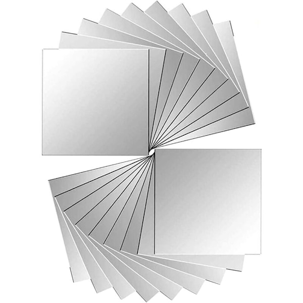 0,1 mm tyk 15×15CM - 9 stk 2 stk spejl vægklistermærker gør-det-selv håndlavet kunstværk skåret glitter stue dekoration