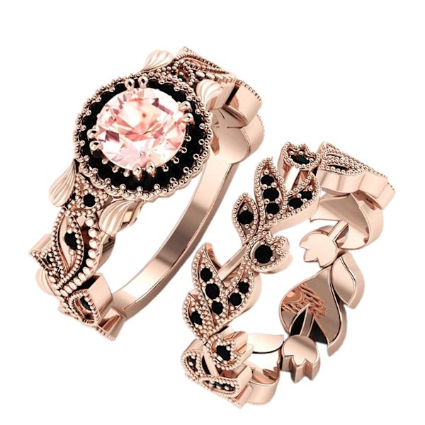 2st/ set Mode Blomma Löv Strass Kvinnor Vigselring Smycken Tillbehör Silver US 9