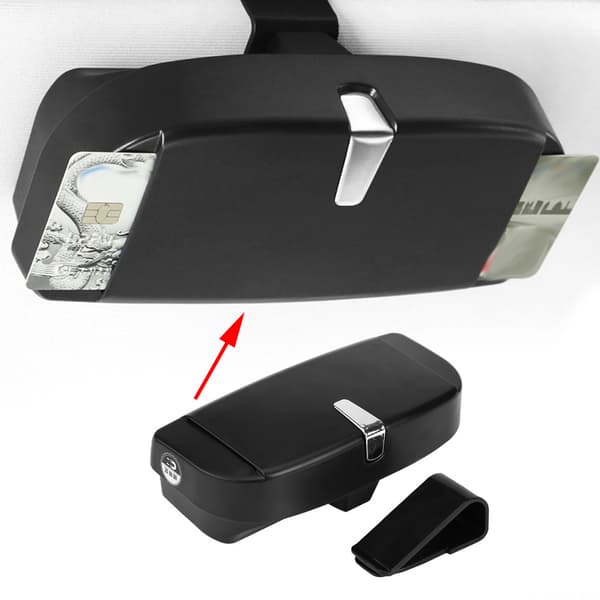 Universal Bil Solbrille Opbevaringsholder Clip Case Organizer Boks Sort