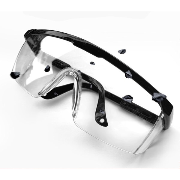 Läpinäkyvät huurtumista estävät lasit syljen roiskeen estävät all-inclusive-lasit työvakuutus hengittävät UV-iskunkestävät lasit 020 musta kehys läpinäkyvä