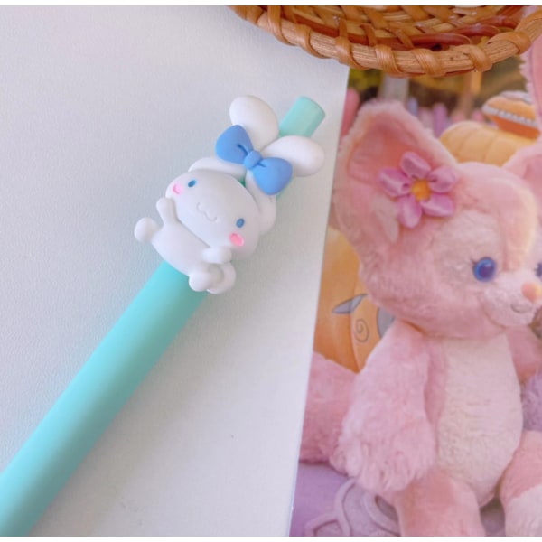 3 stk Sanrio Cartoon Gel Pen Push Type Yugui Dog Girl Heart Black Pen (Yugui Dog (0,5 mm)),
