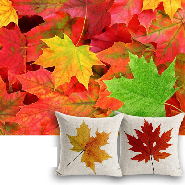 Uusi kiitospäivän cover Red Leaf Pellava Maple Leaf cover