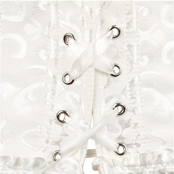 Tube Top Jacquard Gothic Palace Korsett Vest Shapewear White XS