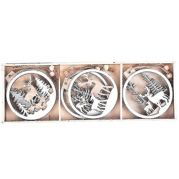 3-pack DIY trä juldekorationer B