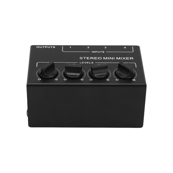Passiv 4-kanals stereo mixer mini RCA-lydlinje til computer, telefon, tablet
