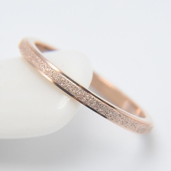 Menn Kvinner Frosted Titanium Stål Band Finger Ring Bryllup Forslag Smykker Gift Rose Golden US 4