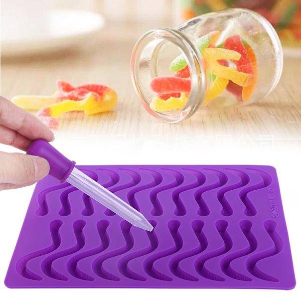 Silikoneform til vingummier med pipette, 20 rum