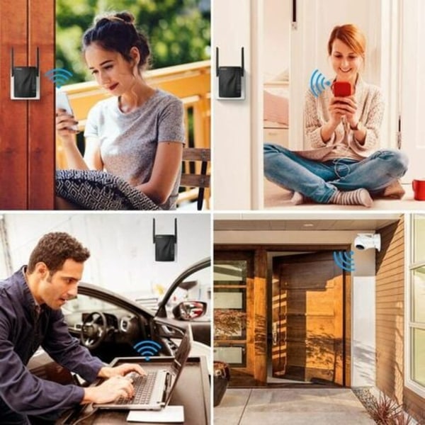 Tehokas langaton WiFi Range Extender - 1200 Mbps WiFi-toistin 2 Ethernet-portilla, WiFi Booster 5Ghz ja 2,4Ghz, WiFi