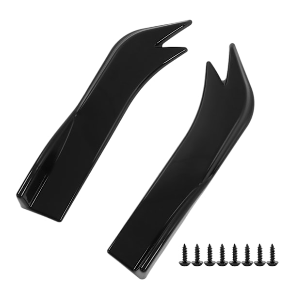 2 stk. Glossy Black Rear Bumper Lip Diffuser Side Skirt Canard Protector