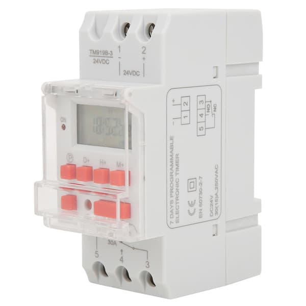24V 30A DC Programmerbar Timer Bryter LCD-Skjerm Ukentlig 12 24 Timer På Av Kontrollrelé