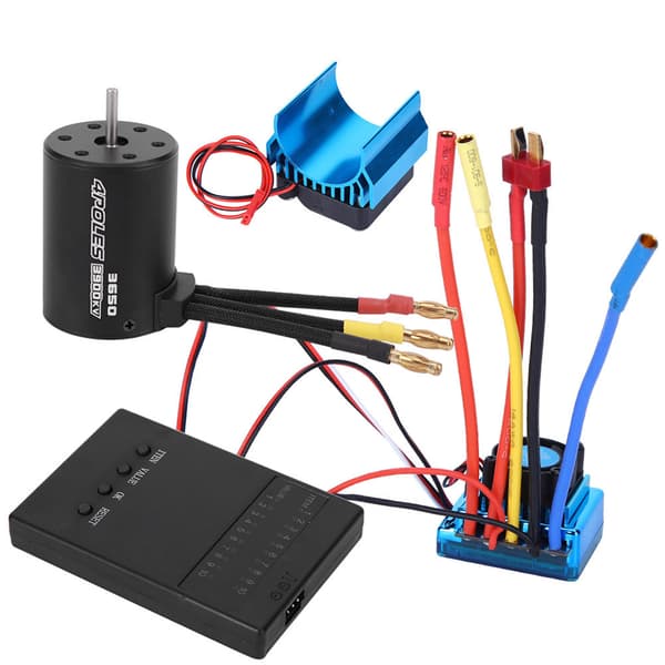 3650 Motor 3900Kv Børsteløs ESC Køleplade Programkort Sæt 120A RC Bil Tilbehør