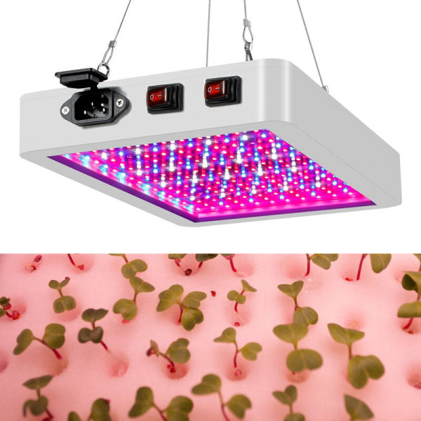 LED Grow Light Täysspektri sisäkasvit Kasvava valokasvatuslamppu molvavihanneskukka-hydroponisiin kasvihuoneisiin, 312
