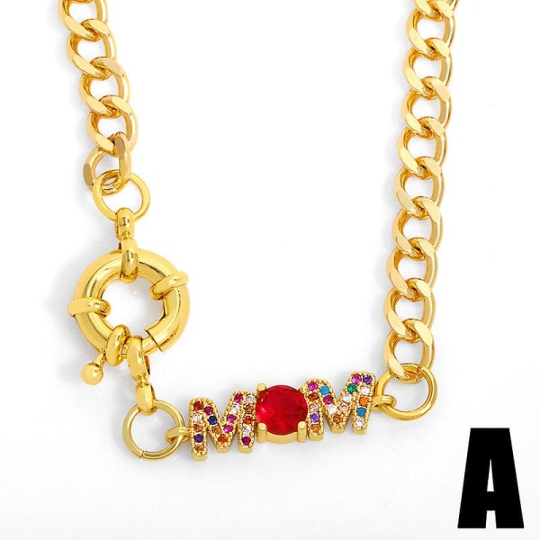 Halsband present till mamma Zircon Mama Vintage modesmycken Ac8397 B
