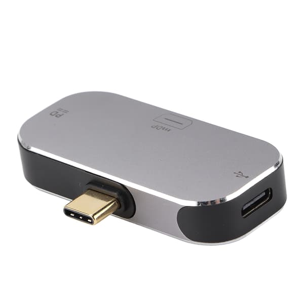 USB C Hub 3 i 1 Type C Han til Mini DP 2 Type C Hun Dockingstation Kompatibel med Windows Android OS X
