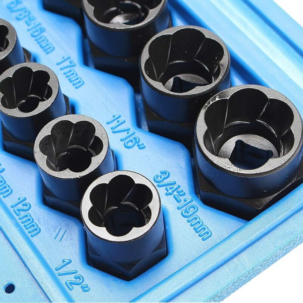 13 STK socket mutter extractor sett ∣ socket sett avrundet bolt extractor