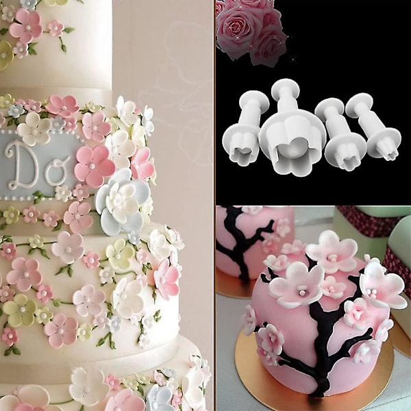 Kakkutyökalut Kukkafonantti Kakun koristelusarja Keksimuottikuorrutusmäntä Fondantin jousikuviointimuottileikkurityökalu