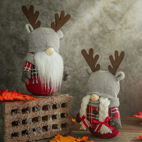 Christmas Antlers Dværgdukke Skrivebordsvinduesdekorationer