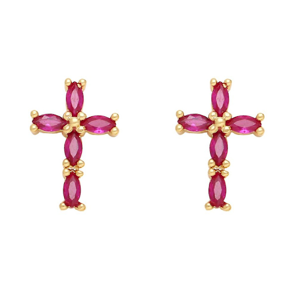 Korvakorut Vintage Zircon Cross Muotikorut Ac9959 white