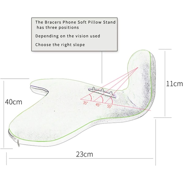 Myk pute for iPad, Multi-Angle for telefon og nettbrett, Knebeskyttelsesholder, Universal iPad-leseholder for nettbrett som gave